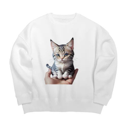 "手のひらの猫"  Big Crew Neck Sweatshirt