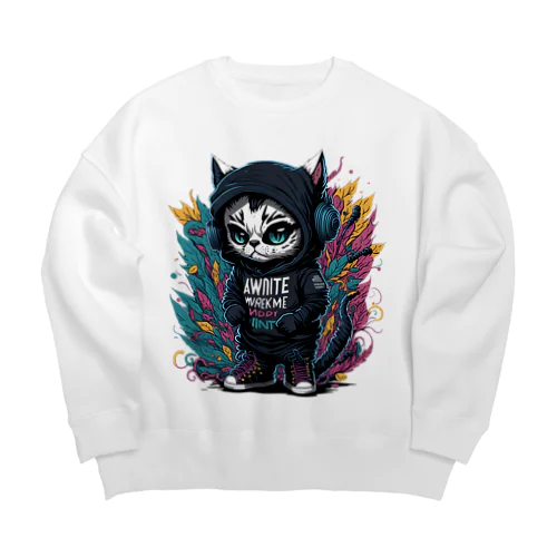 ちびネコ Big Crew Neck Sweatshirt