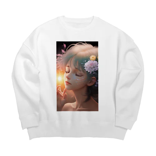 考える女性 Big Crew Neck Sweatshirt