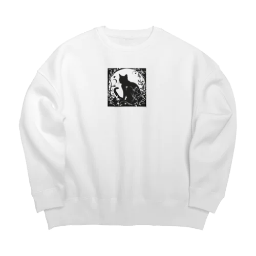 夢見る猫 Big Crew Neck Sweatshirt