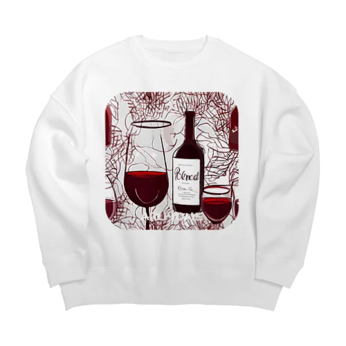 赤ワイン Big Crew Neck Sweatshirt