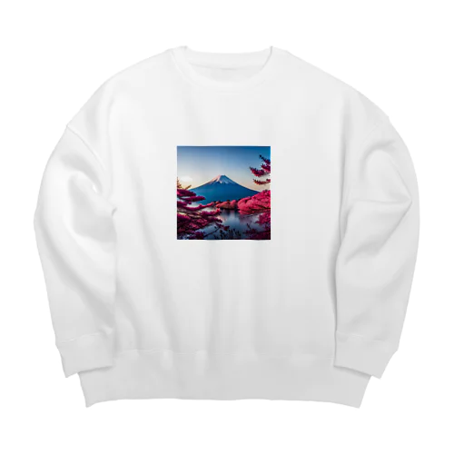 富士山と紅葉、そして湖のグッズ Big Crew Neck Sweatshirt