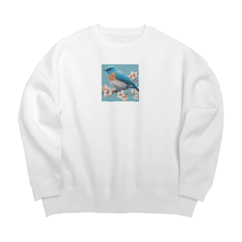 beautiful blue bird Big Crew Neck Sweatshirt