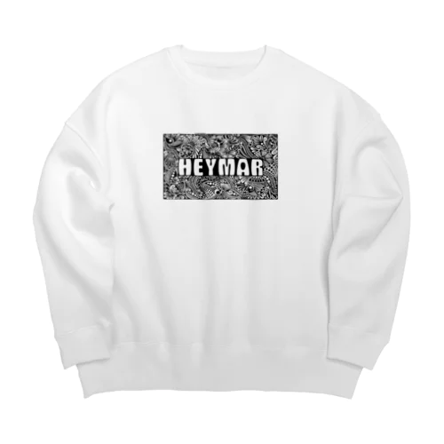  HEYMARロゴ　黒 Big Crew Neck Sweatshirt