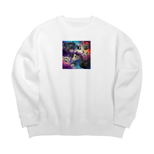 ペットたち （宇宙） Big Crew Neck Sweatshirt