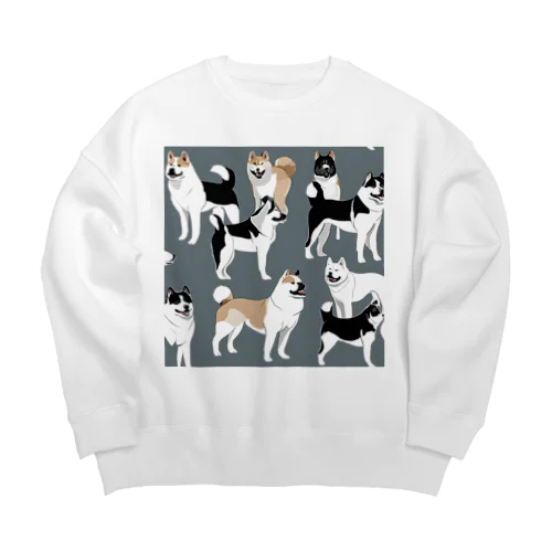 秋田犬２ Big Crew Neck Sweatshirt