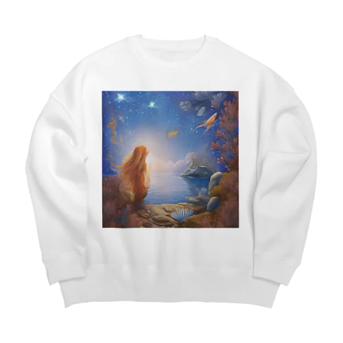 海底の人魚 Big Crew Neck Sweatshirt