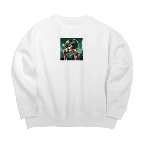 クールビューティーグリーン Big Crew Neck Sweatshirt