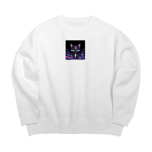 サイケデリックネコ Big Crew Neck Sweatshirt