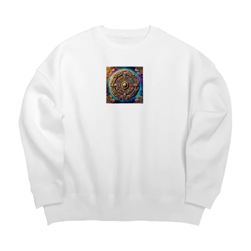 マヤカレンダー的なイラスト Big Crew Neck Sweatshirt