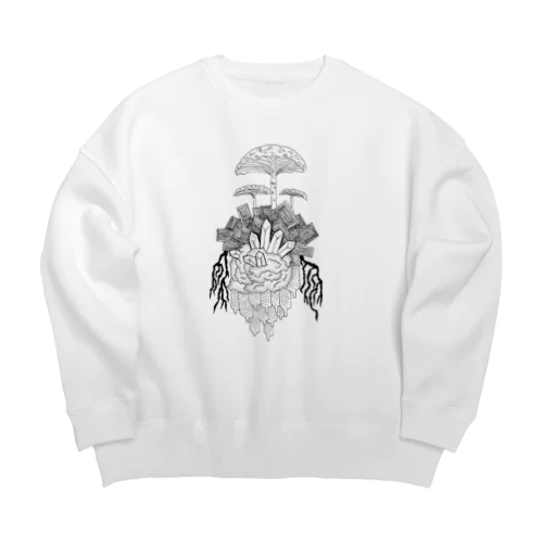 鉱物きのこ Big Crew Neck Sweatshirt