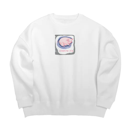 寝てるぶたちゃんグッズ Big Crew Neck Sweatshirt