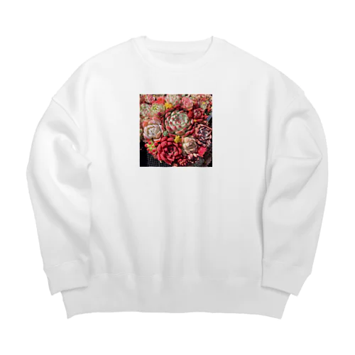 華やかなエケベリア Big Crew Neck Sweatshirt