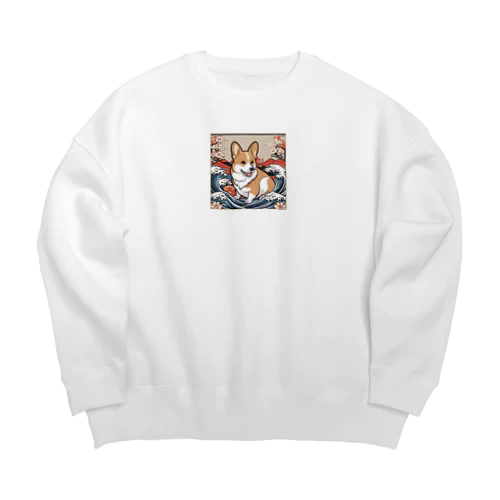 絵巻の犬小町 2 Big Crew Neck Sweatshirt