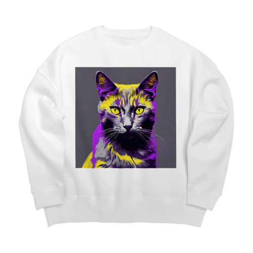 night cat Big Crew Neck Sweatshirt