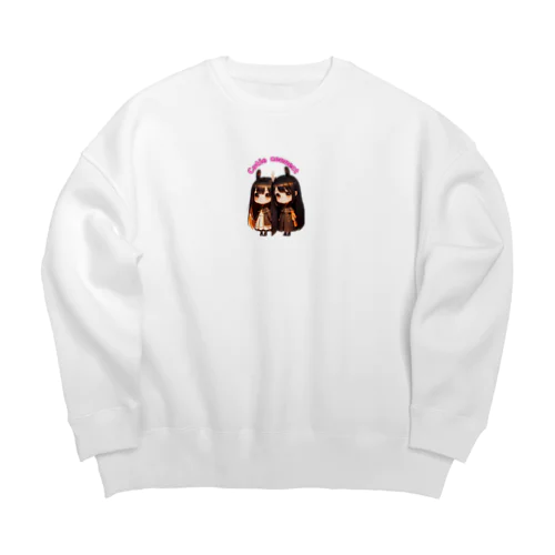 双子のウサ耳 Big Crew Neck Sweatshirt