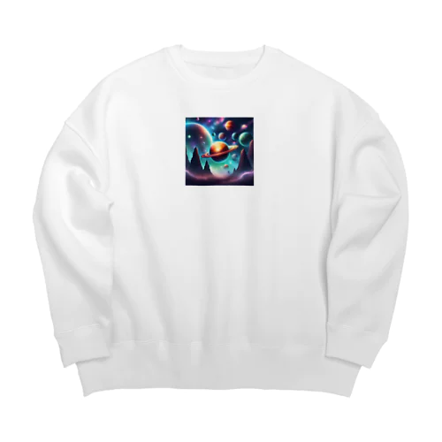 宇宙に浮かぶ惑星 Big Crew Neck Sweatshirt