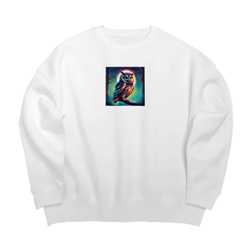 幸運 ふくろう  グッズ Big Crew Neck Sweatshirt