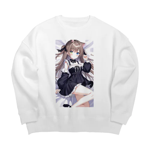 猫耳ゴスロリ美少女 Big Crew Neck Sweatshirt