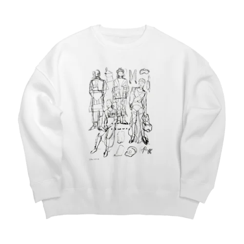 ラフ描き Big Crew Neck Sweatshirt