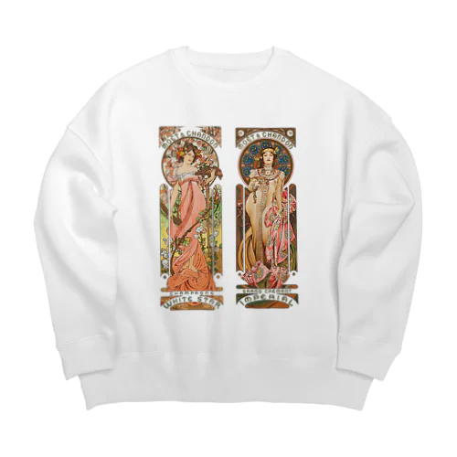 モエ・エ・シャンドン by Alfons Mucha Big Crew Neck Sweatshirt