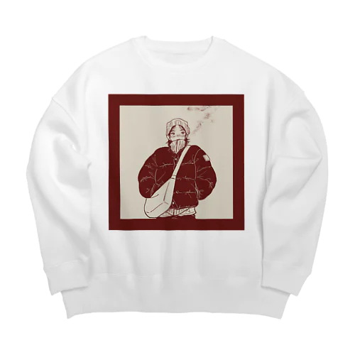 illustration_Bordeaux Big Crew Neck Sweatshirt