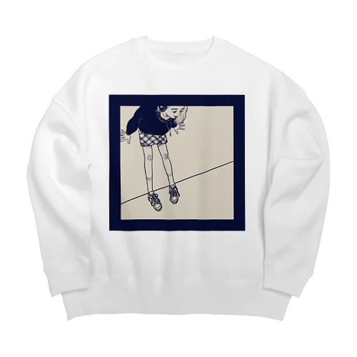 illustration_navy Big Crew Neck Sweatshirt