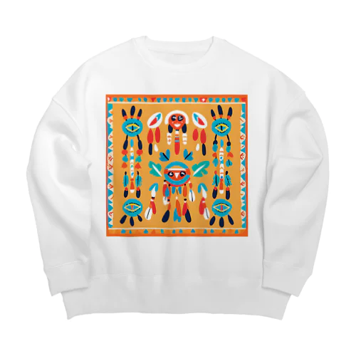 ネイティーブオレンジ Big Crew Neck Sweatshirt