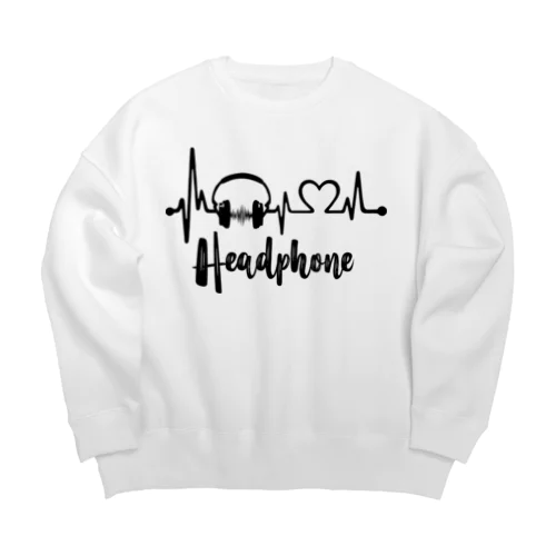 Hearts Headphone Big Crew Neck Sweatshirt