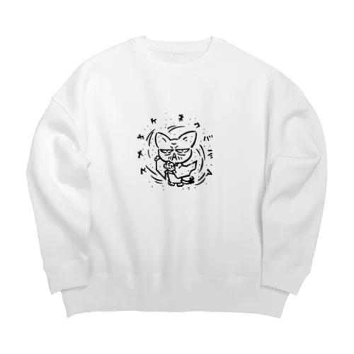 スナカケネコババア Big Crew Neck Sweatshirt