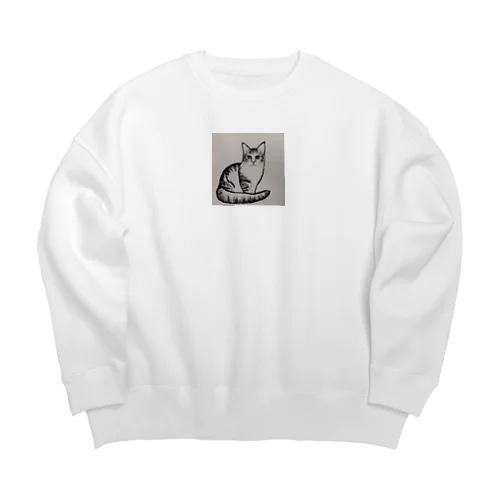 猫ちゃん Big Crew Neck Sweatshirt