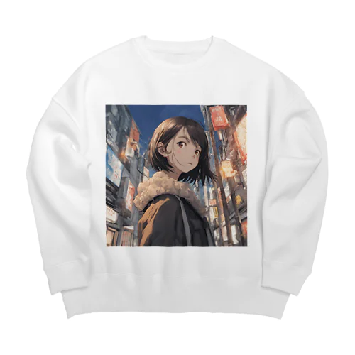 ネオトウキョウ少女サキ Big Crew Neck Sweatshirt