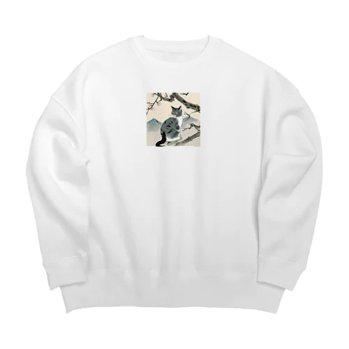 浮世絵猫 Big Crew Neck Sweatshirt