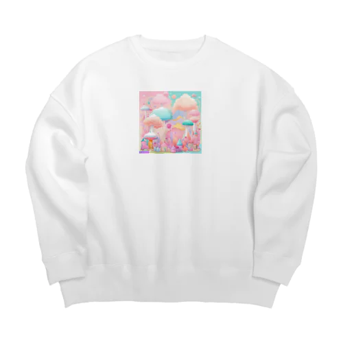 キノコのアート Big Crew Neck Sweatshirt