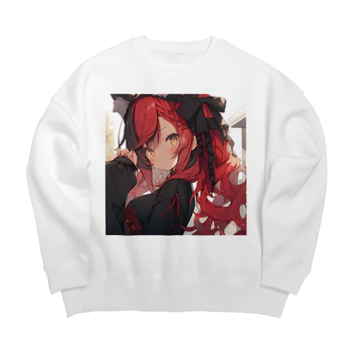 猫耳娘イラスト集 Big Crew Neck Sweatshirt