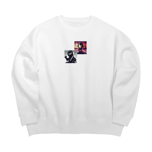 忍者　くのいち Big Crew Neck Sweatshirt