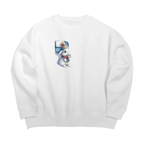 Sitting rabbit（座るウサギ） Big Crew Neck Sweatshirt