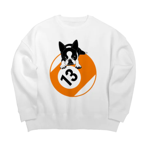 ボストンテリア(ビリヤード13番)[v2.8k] Big Crew Neck Sweatshirt