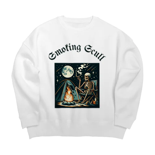 camping smoking skull ビッグシルエットスウェット