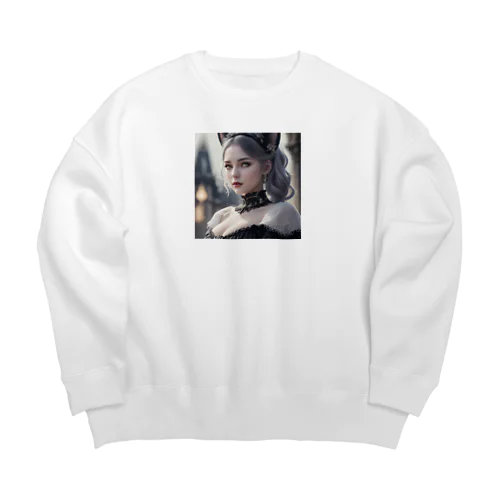 「猫耳の魔女の叡智と冒険」 ： "The Wisdom and Adventure of the Cat-Eared Witch" Big Crew Neck Sweatshirt