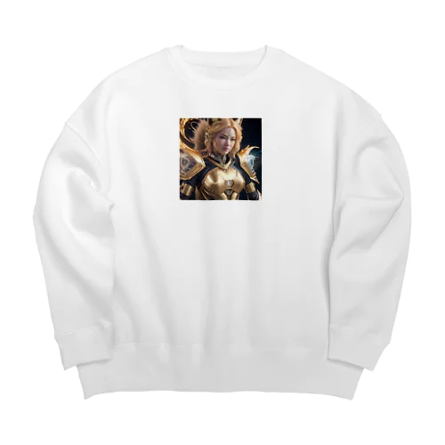 黄金狐女性戦士：永遠の光の守護者 - Golden Vixen Warrior: Guardian of Eternal Light Big Crew Neck Sweatshirt