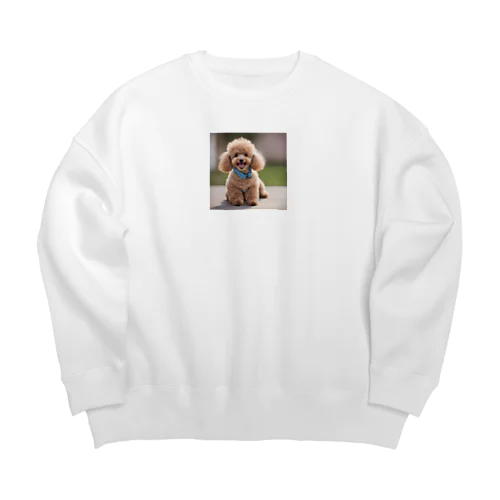 愛らしい笑顔に癒される：プードルの日常 Big Crew Neck Sweatshirt