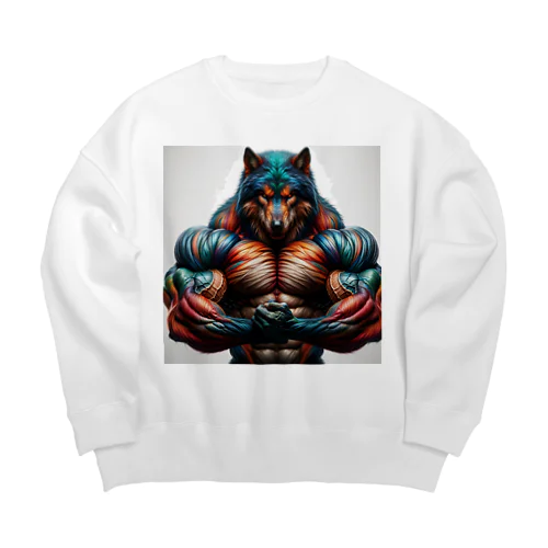 rainbow wolf strong Big Crew Neck Sweatshirt