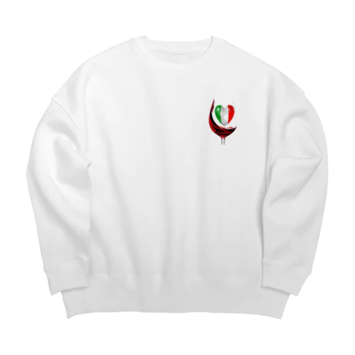 国旗とグラス：イタリア（衣類） ビッグシルエットスウェット
