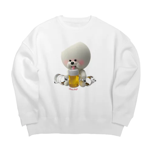 自我を失ったビションフリーゼ（3D） Big Crew Neck Sweatshirt