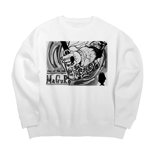 maguro Man of the sea Big Crew Neck Sweatshirt