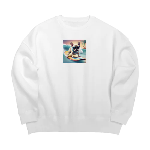 波乗りフレンチブルドッグ Big Crew Neck Sweatshirt