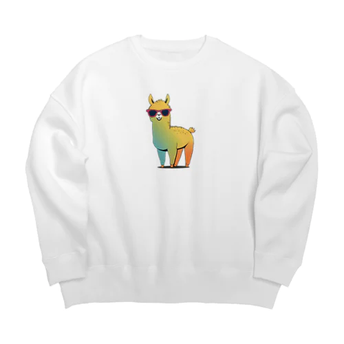 アルパカサングラス【カラフルキュート】 Big Crew Neck Sweatshirt