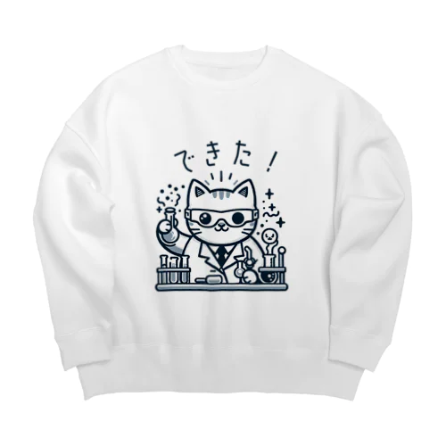 発明家の猫ちゃん Big Crew Neck Sweatshirt