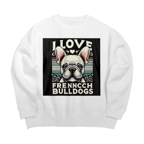 I LOVE French Bulldog Big Crew Neck Sweatshirt